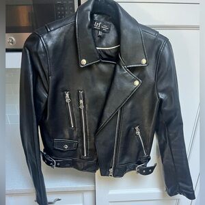Black faux leather jacket